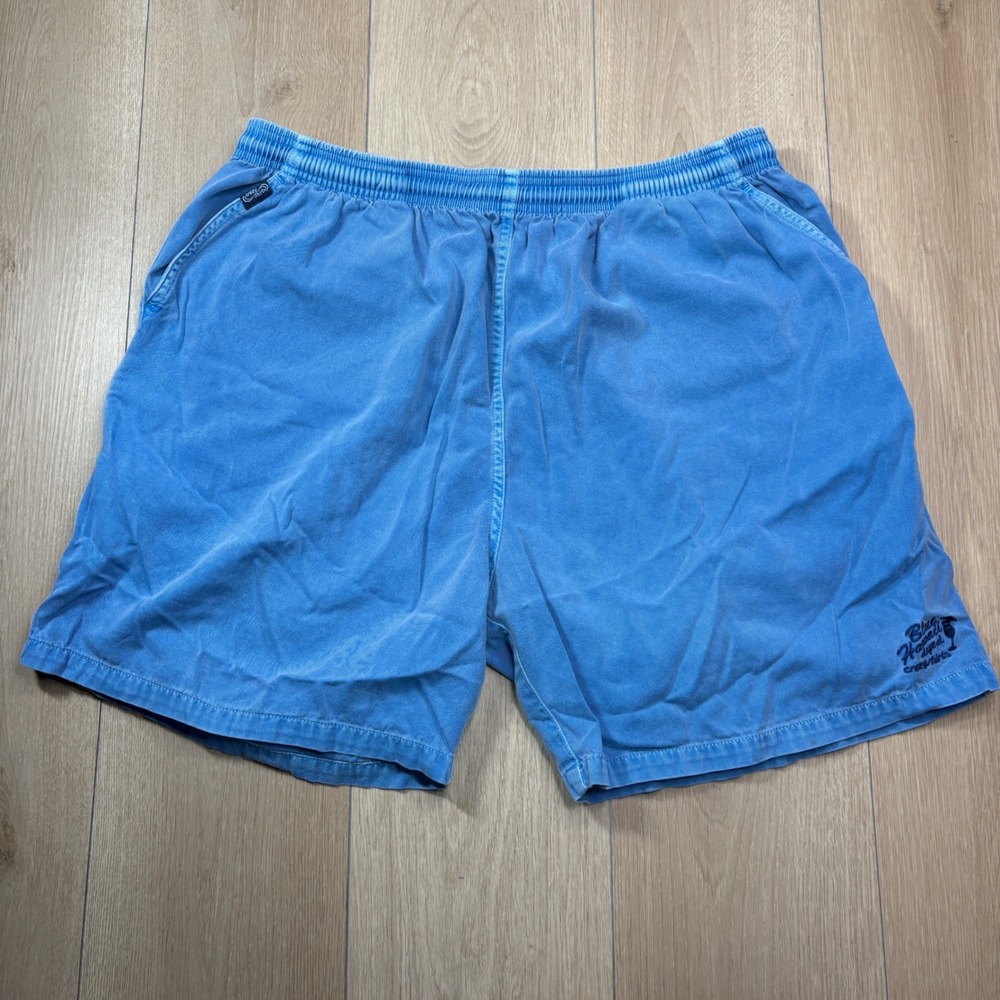 Crazy Shirts Hawaii Original Blue Hawaii Dyed Twill Shorts XXL Blue 6" Vintage